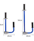 Heavy Duty Pallet Stretch Film Dispenser For Warehouse Packing Hand Wrap Tool With Adjustable 12 To 20 Inch Height No Fuss Setup Shrink Wrap Holder Compatible With 38mm 50mm And 76mm Film Cores Blue, shown at 30 and 50 cm