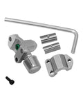Refrigerator needle valve kit with valve body, mounting bracket, adapter sleeves, screws, and hex wrench.