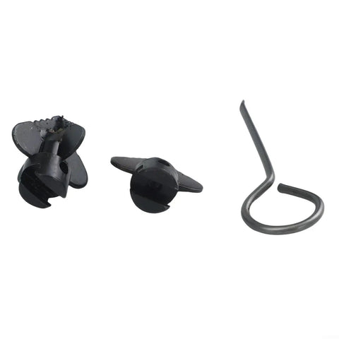 Badass Manganese Steel Drain Auger Cutting Heads 7 Piece Set showing two black cutters and a hook for pipe cleaning.