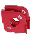 Heavy Duty Aluminum Radius Jig Router Templates Set Corner Routing Bit Circles showing R25 and R30 router bit templates.