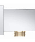 Side view of Euphoria Cube Shower Wall Union in Starlight Chrome, showing half-inch NPT female threads and check valve.