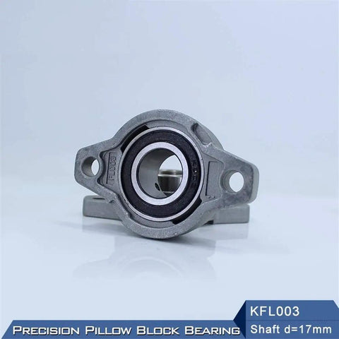KFL003 Bearing Housings Mounted 17mm Shaft Zinc Alloy Pillow Block Flange Bearings Ball 10 Piece Lot 52100 Chrome Steel Heavy Duty Industrial Machinery Parts D Type Coating Ensures Smooth Extended Life Reliable Keeps Stuff Running Smooth Ready front view