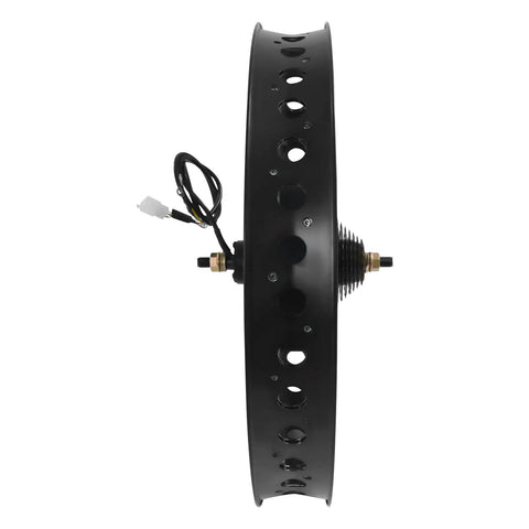 Side view of 1000W Rear Wheel Electric Bike Motor Kit 48V Conversion With 3 5 9 Speed Adjustable Shifter And LCD Meter, snow tire hub