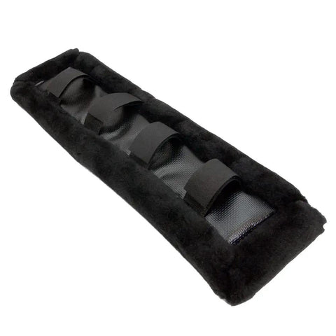 Black Horse Harness Pad 5.5 Inch By 18 Inch With Synthetic Fleece Interior And Foam Padding For Back Protection
