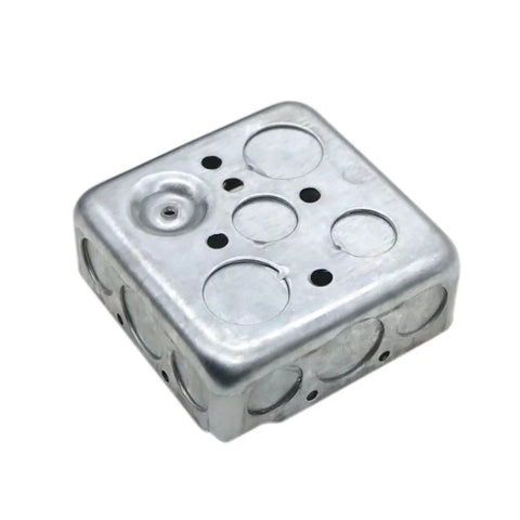 Twelve Pack Four Inch Square Electrical Boxes With One And A Half Inch Deep Metal Junction Boxes 21 Cubic Inches Galvanized Steel
