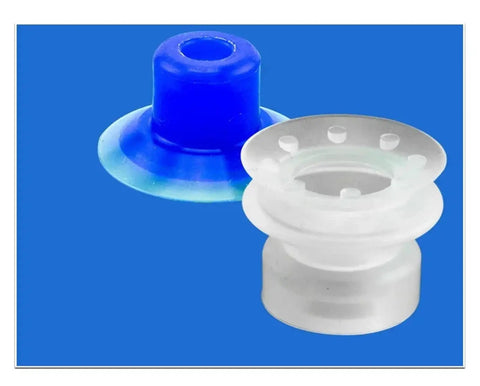 Industrial Pneumatic Vacuum Gripper For Bag Opening Heavy Duty Suction Cup Tool showing blue and clear suction cup designs.