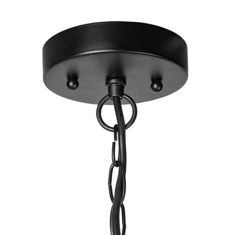 Ceiling mount detail of Outdoor Pendant Lights With Farmhouse Style Black Metal Hanging Porch Fixture And Clear Bubbled Glass Globe