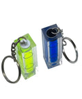 Square Level For Spirit Level Horizontal Measurement keychain tool in green and blue acrylic for precise measuring.