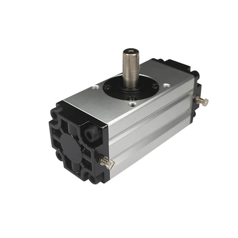 Heavy Rack And Pinion Rotary Actuator Pneumatic Cylinder built tough for rapid automation, silver cylindrical design with shaft.