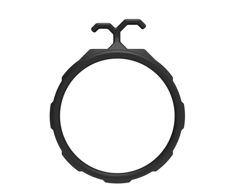 One And A Half Inch Sliding Dust Hose Cord Clips For Shop Vac Hoses And Cords, black nylon full ring vacuum hose holder top view