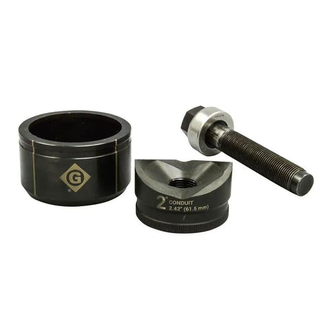 2 Inch Conduit Size Standard Round Knockout Set Workhorse With Knurled Grip Punch Laser Markings And Alignment Marks For Quick Identification