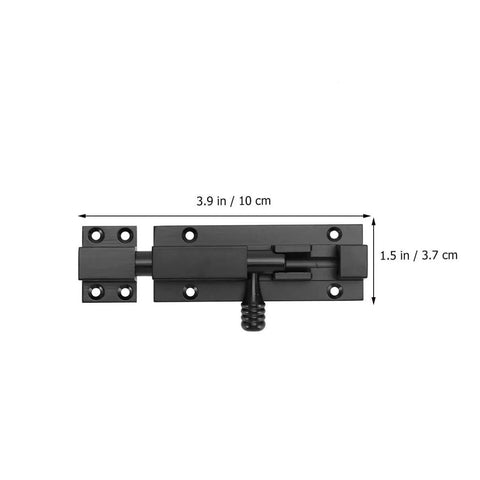 Heavy Duty Adjustable Sliding Latch Lock With Rust Proof Powder Coat Finish For Patio Gates And Yard Security Plus Tough As Nails Aluminum Build And Hella Secure Grip Perfect For Quick Weekend Repairs, 3.9in by 1.5in, black finish.