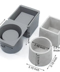 Silicone Planter Molds For Concrete Pot Making, Round And Square Set With Durable Plastic Frame, Easy Demold, Reusable Liner