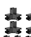Top Shelf 3 Way Right Angle Corner Brackets And Heavy Duty Post Mounts For No Sweat DIY Pergola Builds, black galvanized steel brackets.