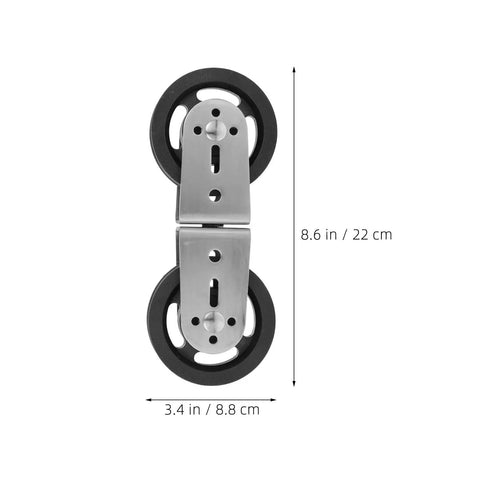 Pro Grade Double Pulley Roller For Home Gym And Cable Machine Silent Swivel Wheel Bearing Pulley Great For Weight Training And Clothesline Attachments Durable Eight Shaped Load Sharing For Smooth Quiet Operation, 8.6 x 3.4 in
