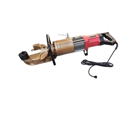 Portable Electric Hydraulic Rebar Cutter And Bender with a compact design and copper core motor for cutting steel bars.