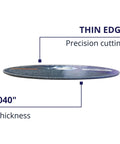 Side view of thin edge 50 Pack 4.5 Inch Cut Off Wheels 0.040 Inch Thick Heavy Duty Aluminum Oxide With Fiberglass Reinforced Build