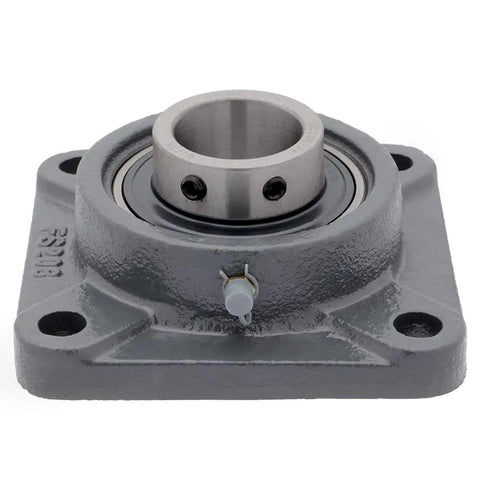 Two-Pack 4-Bolt Flange Mount Ball Bearing Unit UC208-24 Insert Bearing With Cast Iron Housing FS208, 1-1/2 Inch Bore Shaft