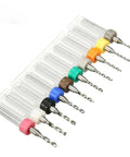 10 Piece Micro Drill Bit Set For PCB Engraving And Metalworking, 1.1mm To 2.0mm CNC Mini Drill Bits With Box, colorful collars