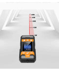 Top Tier Digital Stud Finder Wall Scanner With Ac Wire Detection And Wood Tracking Depth Gauge For Non Invasive Drywall Check showing measurement screen.