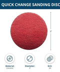 3 Inch Quick Change Ceramic Sanding Discs For Drill And Die Grinder Badass 24 Grit Heavy Duty Ceramic Pads close-up view showing texture and size.
