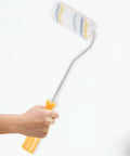 Ready To Roll Mini Paint Roller Brush Kit With Quick Swap Covers For Doors Baseboards And Window Trim Professional Wall Painting Tool in use.