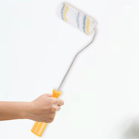 Ready To Roll Mini Paint Roller Brush Kit With Quick Swap Covers For Doors Baseboards And Window Trim Professional Wall Painting Tool in use.