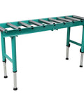 Premium Heavy Duty Gravity Conveyor Roller Table Set with 9 steel rollers for smooth material hauling in workshops.
