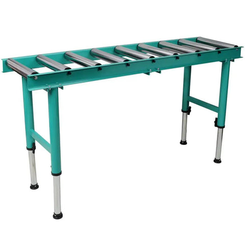 Premium Heavy Duty Gravity Conveyor Roller Table Set with 9 steel rollers for smooth material hauling in workshops.