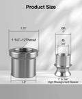 Heavy Duty 1.25 Inch Chromoly Heim Joint Rod End Kit With Right And Left Hand Threads Built Tough For Panhard Bars and Steering Linkage Upgrades Quick Drop On Solution product size image with dimensions displayed in inches.