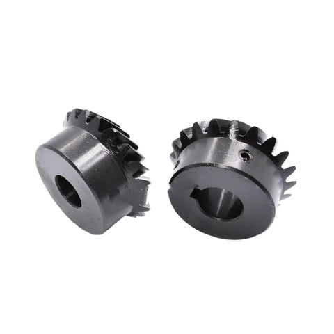 Built Tough Heavy Duty Spiral Bevel Gear Set With Matching Pinion Hardware 30 Tooth 2M Module Steel gears, helical design.