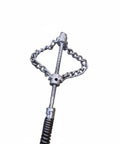 Heavy Duty Auger Chain Drain Cleaning Knocker For Plumbers Double Chain Cutter Head Pipe Dredger close-up view showing steel double chain and attachment.