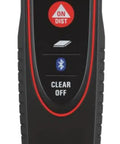 Pro Grade Laser Distance Measurer With Bluetooth 200Ft Range 1mW Class II Laser Ultra Accurate And Fast Quick Layout For Builders And DIYers Black And Red, front view