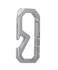 Badass Titanium Keychain Carabiner Multitool With Bottle Opener featured in sleek silver titanium finish, lightweight design.