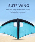 Handheld Inflatable Wing For Wing Foiling And Kitesurfing, Durable Polyester Surf Kite with blue backdrop and beach