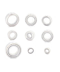 Stainless Steel Fishing Reel Ball Bearings Kit For 19 14000XG 14000PG Spinning Reels 03968 04128, ten precision bearings visible
