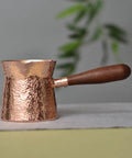Copper Teapot With Wooden Handle Dope Hammered Turkish Coffee Pot Multipurpose Kettle For Tea Coffee Maple Syrup And Sauce Heating
