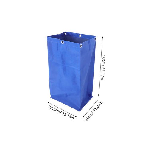 Industrial Cleaning Cart Bag Replacement Sturdy Polyester Janitorial Trolley Bag Liner Built For Workhorse Performance With Leakproof Design Large Capacity For Organizing Cleaning Tools In Supply Closets And Demanding Environments, 90cm x 38.5cm x 28cm blue polyester