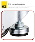 Close-up of thickened screw on Heavy Duty Two Inch Leveling Plate Caster Wheels With Adjustable Anti Vibration Pads.
