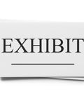 No Sweat Self Inking Exhibit Stamp With Crisp Black Ink Effortless Press Print Action For Law Clerks on white card labeled 'EXHIBIT'.