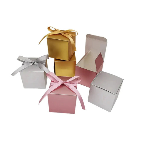 60 Pack Folding Gift Boxes Set For Cosmetics Candles Candy Wedding And Party Gift Packaging Thick Cardboard Flat Foldable Space Saving Paper Boxes.