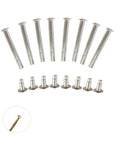 Eight Pack Folding Fan Axle Rivet Nails and Nut Repair Kit 35mm Replacement Fasteners shown in metal construction.