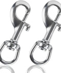 Heavy Duty Marine Grade 316 Stainless Steel Bolt Snap Hooks Smooth Swivel Base 3 inch connectors for diving and boating.
