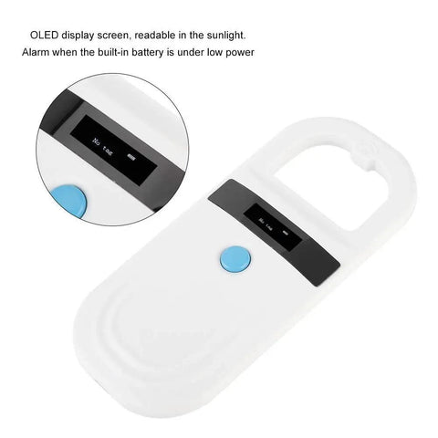 134.2KHz RFID Microchip Reader for Animals, Reads FDX-B ISO11784/11785 and EMID Chips, 0.91 Inch High Bright OLED Display