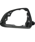 Right Side Rearview Mirror Housing Frame Trim Ring Plug And Play Cover For Tesla Model 3, black steel detail shot.