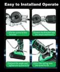 Installation steps for Drill Nibbler Sheet Metal Cutter Attachment For DIY Projects And Home Repairs cutting attachment on drill.
