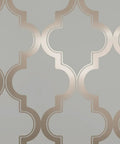 Close-up of Dope Metallic Bronze Gray Marrakesh Peel And Stick Wallpaper Removable Self Adhesive Matte Trellis Design Pack Of 2