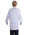 Back view of Unisex White Lab Coat Halloween Costume For Scientists And Doctors Long Sleeve Doctor Style Coat Adult Nurse And Student Look