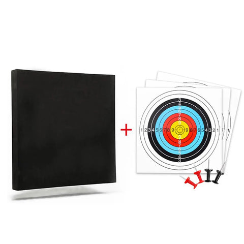 20 Inch Archery Target Set Lightweight High Density EVA Block With 10 Target Papers And 4 Small Nails For Recurve And Longbow Backyard Outdoor Practice Easy Arrow Pull Cushioned Impact Safe With Broadheads Indoor And Outdoor Use