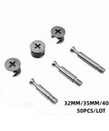 Heavy Duty Furniture Cam Screws 100 Piece Three In One Eccentric Wheel Fasteners for wardrobes and cabinets, 32mm-40mm